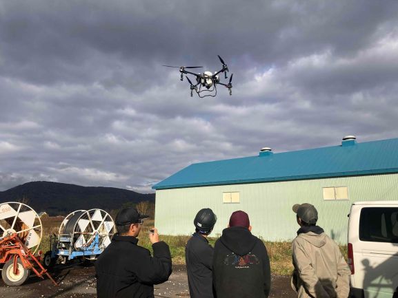 UAVのデモフライトの様子